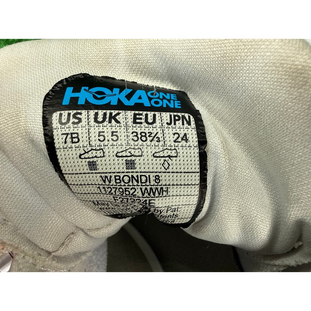Hoka One One Bondi 8 Womens Size 7 White Athletic Running Shoes Sneakers - Picture 7 of 8